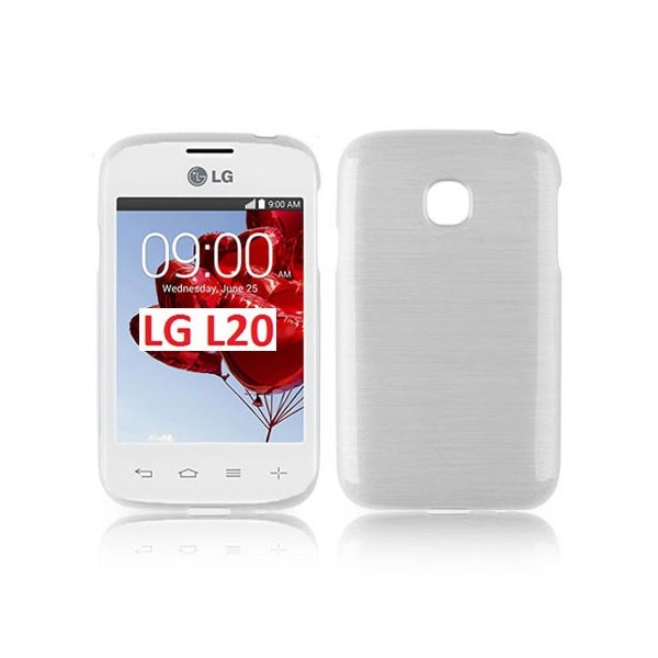 CUSTODIA TPU SILICONE per LG L20 D100, L20 DUAL D105 COLORE BIANCO EFFETTO METALLICO