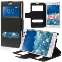 CUSTODIA FLIP ORIZZONTALE SLIM per SAMSUNG N915 GALAXY NOTE EDGE CON DOPPIA FINESTRA ID, STAND E CHIUSURA MAGNETICA COLORE NERO