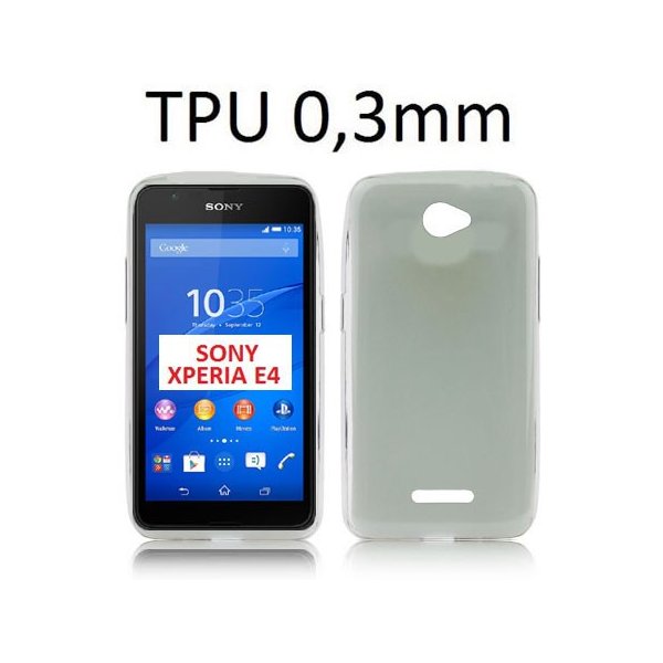 CUSTODIA GEL TPU SILICONE ULTRA SLIM 0,3mm per SONY XPERIA E4, E2104, E2105 COLORE NERO TRASPARENTE