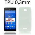 CUSTODIA GEL TPU SILICONE ULTRA SLIM 0,3mm per SONY XPERIA E4, E2104, E2105 COLORE BIANCO TRASPARENTE