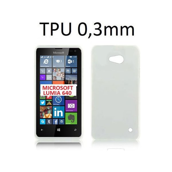 CUSTODIA GEL TPU SILICONE ULTRA SLIM 0,3mm per MICROSOFT LUMIA 640 COLORE BIANCO TRASPARENTE