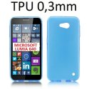 CUSTODIA GEL TPU SILICONE ULTRA SLIM 0,3mm per MICROSOFT LUMIA 640 COLORE AZZURRO TRASPARENTE