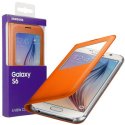 CUSTODIA S VIEW COVER PELLE ORIGINALE SAMSUNG ARANCIONE per SM-G920 GALAXY S6 CON FINESTRA ID EF-CG920POEGWW BLISTER