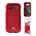 CUSTODIA GEL TPU SILICONE per SAMSUNG S7270 GALAXY ACE 3, S7272, S7275 COLORE ROSSO LUCIDO CON GLITTER ALTA QUALITA' MERCURY