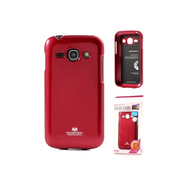 CUSTODIA GEL TPU SILICONE per SAMSUNG S7270 GALAXY ACE 3, S7272, S7275 COLORE ROSSO LUCIDO CON GLITTER ALTA QUALITA' MERCURY