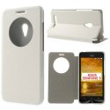 CUSTODIA FLIP ORIZZONTALE SIMILPELLE per ASUS ZENFONE 5 (NO LTE) A501CG, A500CG, A500KL CON FINESTRA ID E STAND BIANCO