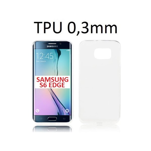 CUSTODIA GEL TPU SILICONE ULTRA SLIM 0,3mm per SAMSUNG SM-G925 GALAXY S6 EDGE COLORE BIANCO TRASPARENTE