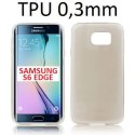 CUSTODIA GEL TPU SILICONE ULTRA SLIM 0,3mm per SAMSUNG SM-G925 GALAXY S6 EDGE COLORE NERO TRASPARENTE