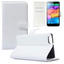 CUSTODIA FLIP ORIZZONTALE SIMILPELLE per HUAWEI HONOR 4X CON STAND, PORTA CARTE E CHIUSURA MAGNETICA COLORE BIANCO