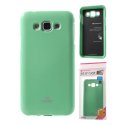 CUSTODIA GEL TPU SILICONE per SAMSUNG SM-E700 GALAXY E7 COLORE VERDE ACQUA LUCIDO CON GLITTER ALTA QUALITA' MERCURY