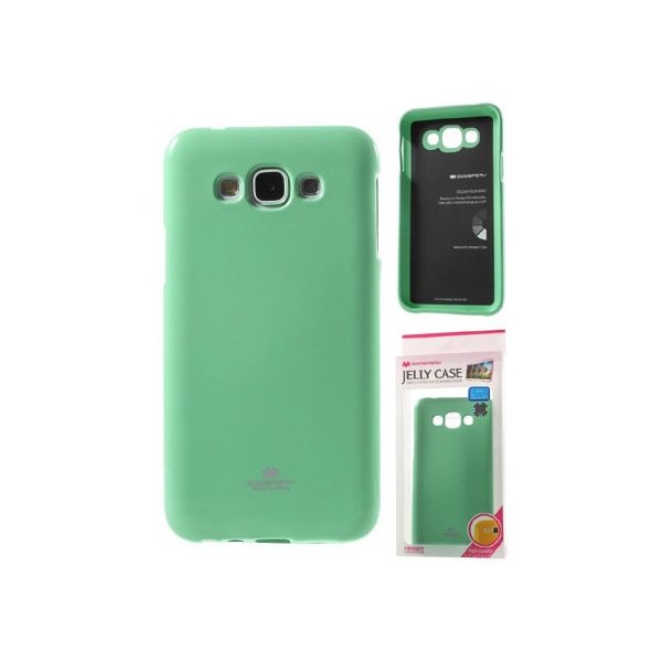 CUSTODIA GEL TPU SILICONE per SAMSUNG SM-E700 GALAXY E7 COLORE VERDE ACQUA LUCIDO CON GLITTER ALTA QUALITA' MERCURY