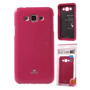 CUSTODIA GEL TPU SILICONE per SAMSUNG SM-E700 GALAXY E7 COLORE FUCSIA LUCIDO CON GLITTER ALTA QUALITA' MERCURY BLISTER