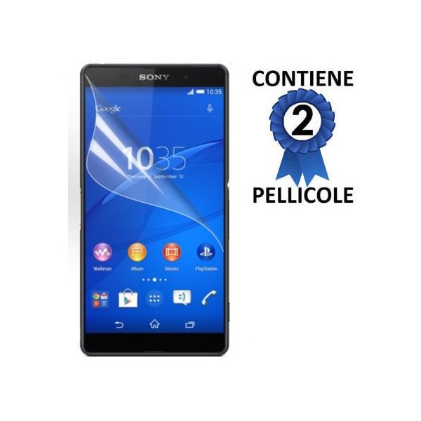 PELLICOLA PROTEGGI DISPLAY per SONY XPERIA Z4, XPERIA Z3+ CONFEZIONE 2 PEZZI