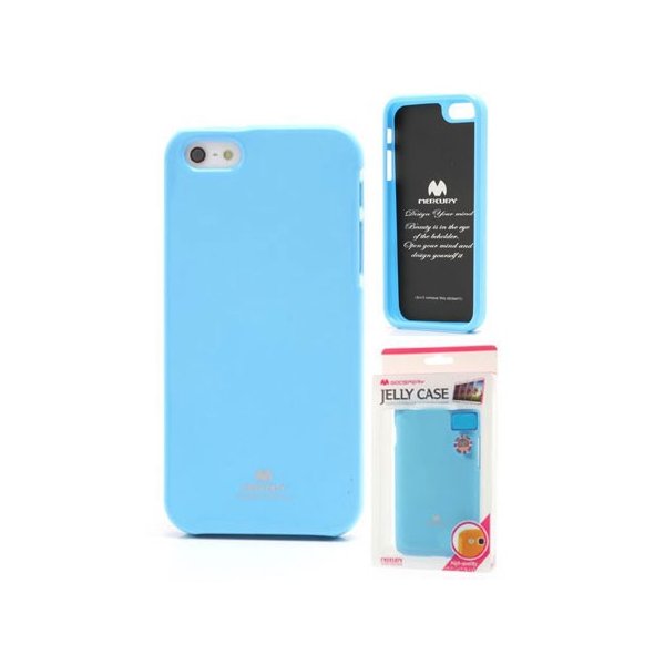 CUSTODIA GEL TPU SILICONE per APPLE IPHONE 6 PLUS, 6S PLUS 5.5" POLLICI COLORE AZZURRO LUCIDO ALTA QUALITA' MERCURY BLISTER