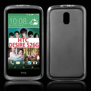 CUSTODIA per HTC DESIRE 526G DUAL SIM, DESIRE 526G+ DUAL SIM, DESIRE 526 IN GEL TPU SILICONE COLORE BIANCO TRASPARENTE