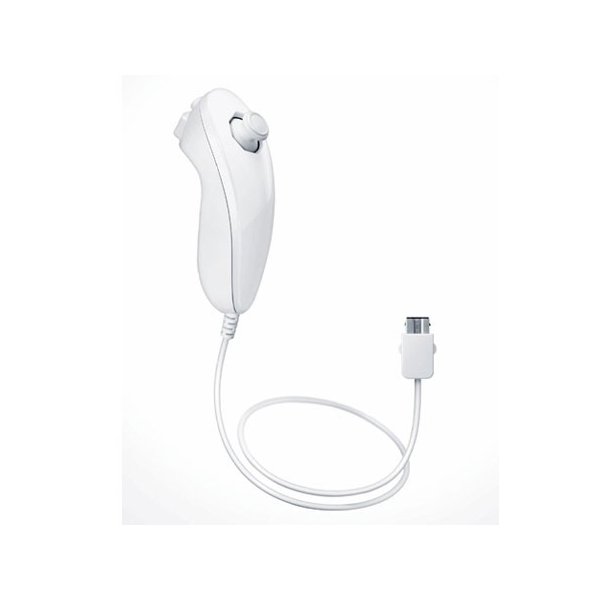 NUNCHUCK CONTROLLER PER NINTENDO WII U E WII CON 2 TASTI E 1 JOYSTICK ANALOGICO COLORE BIANCO NWII