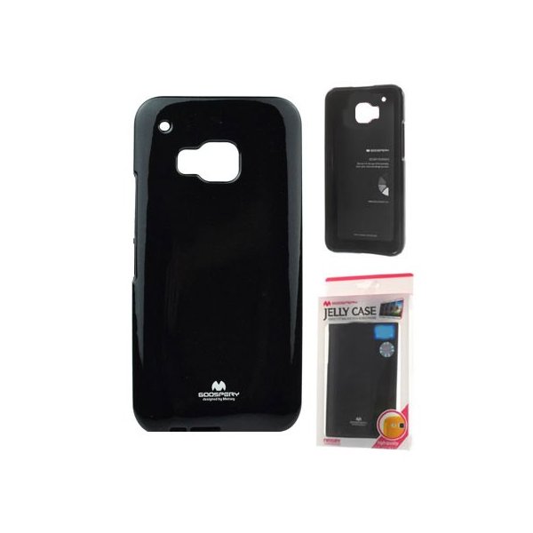 CUSTODIA per HTC ONE M9, ONE M9 PRIME CAMERA IN GEL TPU SILICONE COLORE NERO LUCIDO CON GLITTER ALTA QUALITA' MERCURY