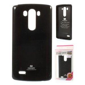 CUSTODIA GEL TPU SILICONE per LG G4, H815 COLORE NERO LUCIDO CON GLITTER ALTA QUALITA' MERCURY BLISTER