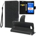 CUSTODIA FLIP ORIZZONTALE per SONY XPERIA E4, E2104, E2105 CON INTERNO IN TPU, STAND, PORTA CARTE E LACCIO DA POLSO COLORE NERO