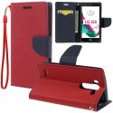 CUSTODIA FLIP ORIZZONTALE per LG G4, H815 CON INTERNO IN TPU SILICONE, STAND, TASCHE PORTA CARTE E LACCIO DA POLSO COLORE ROSSO