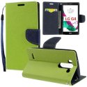 CUSTODIA FLIP ORIZZONTALE per LG G4, H815 CON INTERNO IN TPU SILICONE, STAND, TASCHE PORTA CARTE E LACCIO DA POLSO COLORE VERDE