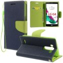 CUSTODIA FLIP ORIZZONTALE per LG G4, H815 CON INTERNO IN TPU SILICONE, STAND, TASCHE PORTA CARTE E LACCIO DA POLSO COLORE BLU