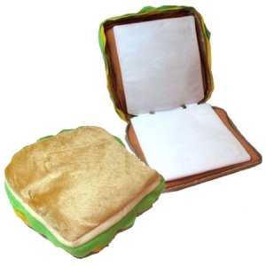 CUSTODIA PORTA CD/DVD IN PELUCHE A FORMA DI PANINO CON 24 POSTI E CHIUSURA CON ZIP COLORE BEIGE