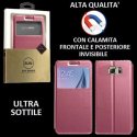 CUSTODIA FLIP ORIZZONTALE PELLE per SAMSUNG SM-G920 GALAXY S6 con CHIUSURA MAGNETICA INVISIBILE, STAND ED INTERNO IN TPU ROSA