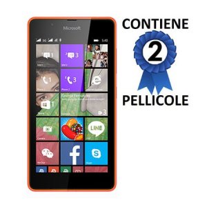 PELLICOLA PROTEGGI DISPLAY per MICROSOFT LUMIA 540 DUAL SIM CONFEZIONE 2 PEZZI