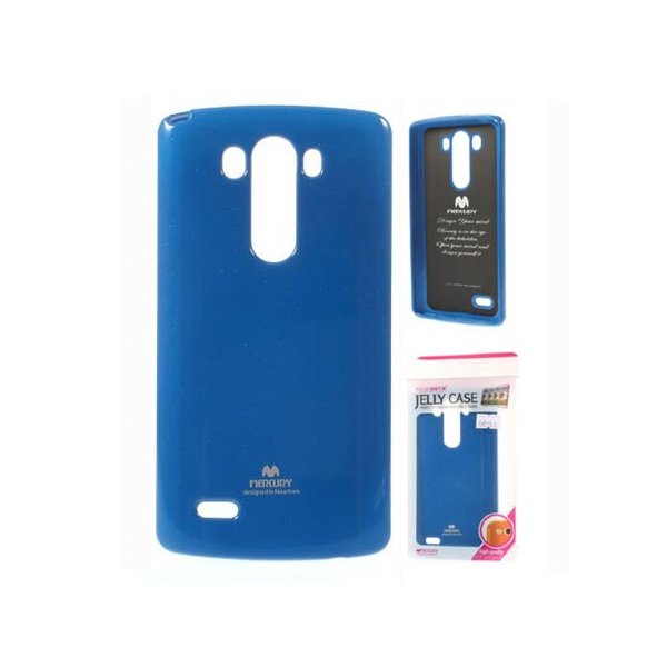 CUSTODIA GEL TPU SILICONE per LG G4, H815 COLORE BLU LUCIDO CON GLITTER ALTA QUALITA' MERCURY BLISTER