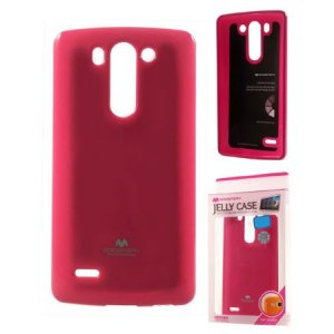 CUSTODIA GEL TPU SILICONE per LG G4, H815 COLORE FUCSIA LUCIDO CON GLITTER ALTA QUALITA' MERCURY BLISTER