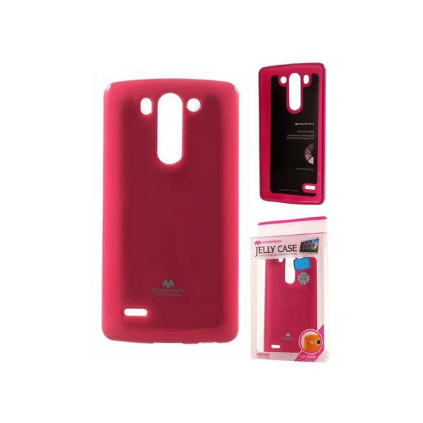 CUSTODIA GEL TPU SILICONE per LG G4, H815 COLORE FUCSIA LUCIDO CON GLITTER ALTA QUALITA' MERCURY BLISTER