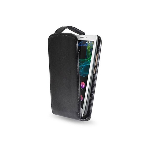 CUSTODIA FLIP VERTICALE SIMILPELLE per WIKO RIDGE FAB 4G CON CHIUSURA MAGNETICA COLORE NERO