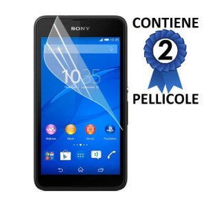 PELLICOLA PROTEGGI DISPLAY per SONY XPERIA E4G, XPERIA E4G DUAL CONFEZIONE 2 PEZZI