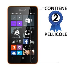 PELLICOLA PROTEGGI DISPLAY per MICROSOFT LUMIA 430 DUAL SIM CONFEZIONE 2 PEZZI