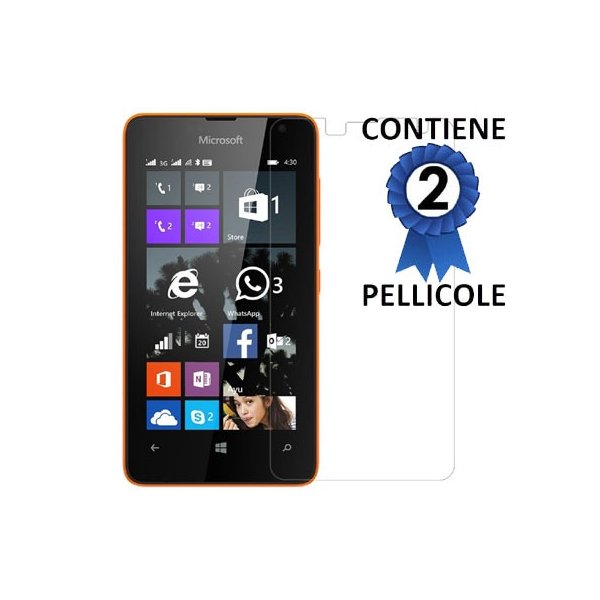 PELLICOLA PROTEGGI DISPLAY per MICROSOFT LUMIA 430 DUAL SIM CONFEZIONE 2 PEZZI