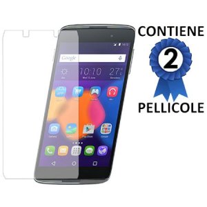 PELLICOLA PROTEGGI DISPLAY per ALCATEL ONE TOUCH IDOL 3, ONE TOUCH IDOL 3 DUAL SIM 5.5" POLLICI OT-6045Y CONFEZIONE 2 PEZZI