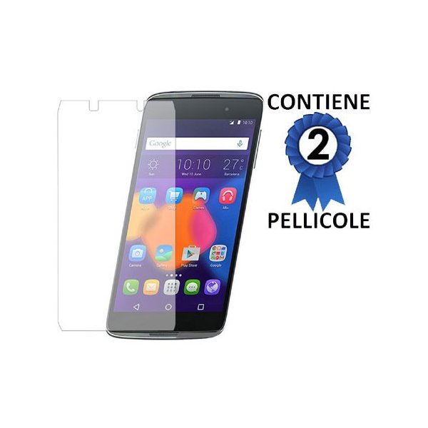 PELLICOLA PROTEGGI DISPLAY per ALCATEL ONE TOUCH IDOL 3, ONE TOUCH IDOL 3 DUAL SIM 5.5" POLLICI OT-6045Y CONFEZIONE 2 PEZZI