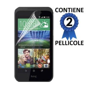 PELLICOLA per HTC DESIRE 526G DUAL SIM, DESIRE 526G+ DUAL SIM, DESIRE 526 - PROTEGGI DISPLAY CONFEZIONE 2 PEZZI