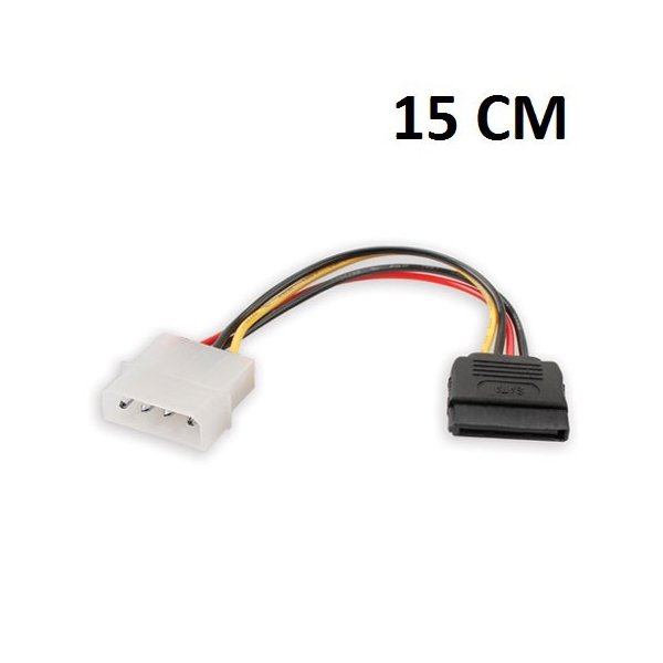 CAVO ADATTATORE DI ALIMENTAZIONE SATA IN RAME CON CONNETTORE 4 PIN MOLEX A 15 PIN (SATA) LUNGHEZZA 15CM SP4152 VULTECH