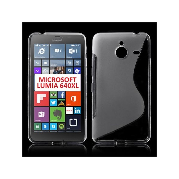 CUSTODIA GEL TPU SILICONE DOUBLE per MICROSOFT LUMIA 640 XL COLORE BIANCO - TRASPARENTE