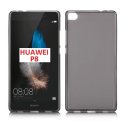 CUSTODIA GEL TPU SILICONE per HUAWEI ASCEND P8 COLORE NERO TRASPARENTE