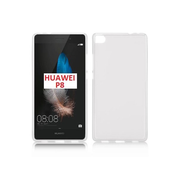 CUSTODIA GEL TPU SILICONE per HUAWEI ASCEND P8 COLORE BIANCO TRASPARENTE