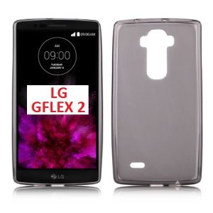 CUSTODIA GEL TPU SILICONE per LG G FLEX2 COLORE NERO TRASPARENTE