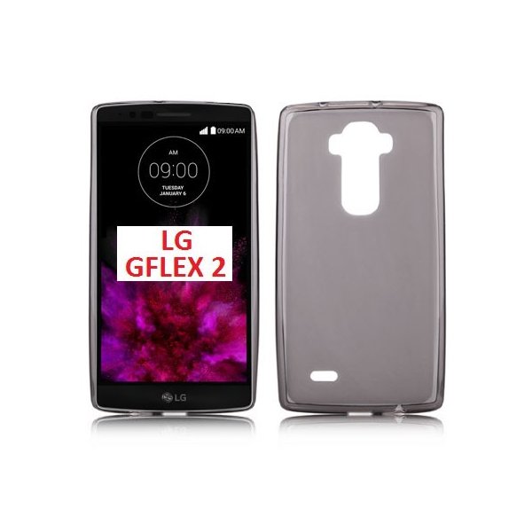 CUSTODIA GEL TPU SILICONE per LG G FLEX2 COLORE NERO TRASPARENTE