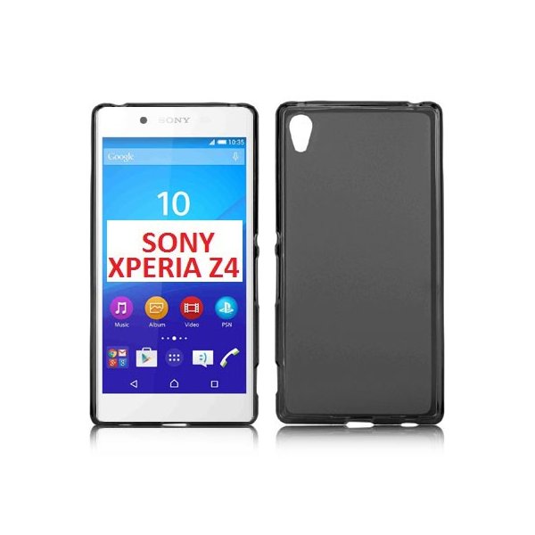 CUSTODIA GEL TPU SILICONE per SONY XPERIA Z4, XPERIA Z3+ COLORE NERO - TRASPARENTE