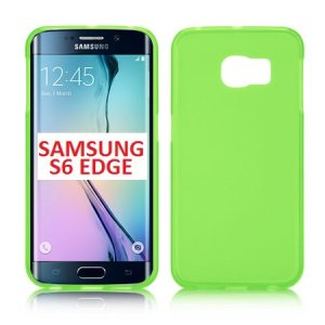 CUSTODIA GEL TPU SILICONE per SAMSUNG SM-G925 GALAXY S6 EDGE COLORE VERDE - TRASPARENTE