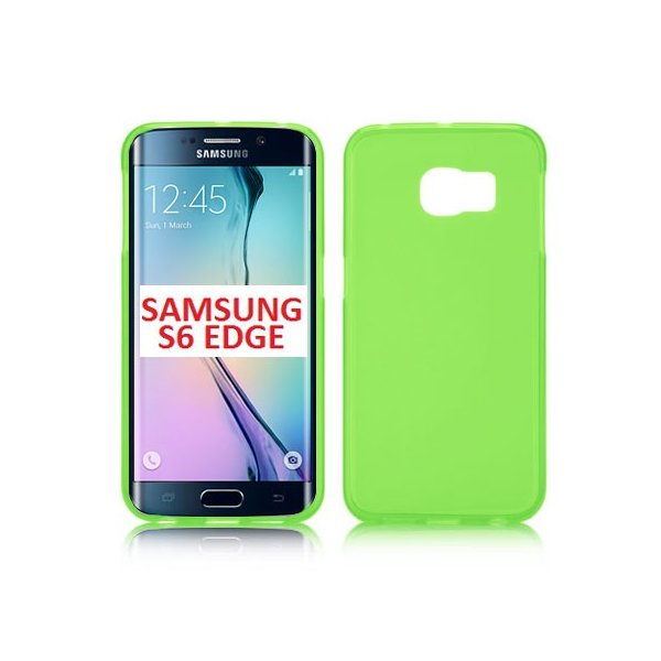 CUSTODIA GEL TPU SILICONE per SAMSUNG SM-G925 GALAXY S6 EDGE COLORE VERDE - TRASPARENTE