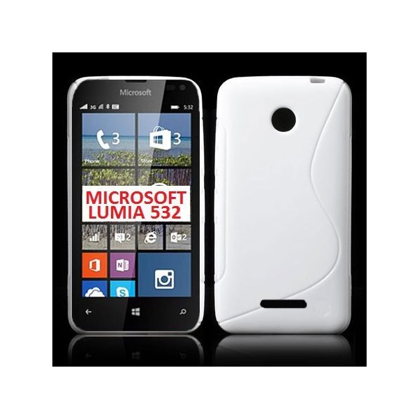 CUSTODIA GEL TPU SILICONE DOUBLE per MICROSOFT LUMIA 532 COLORE BIANCO