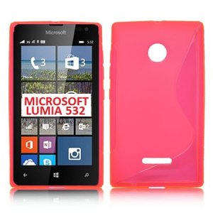 CUSTODIA GEL TPU SILICONE DOUBLE per MICROSOFT LUMIA 532 COLORE ROSA